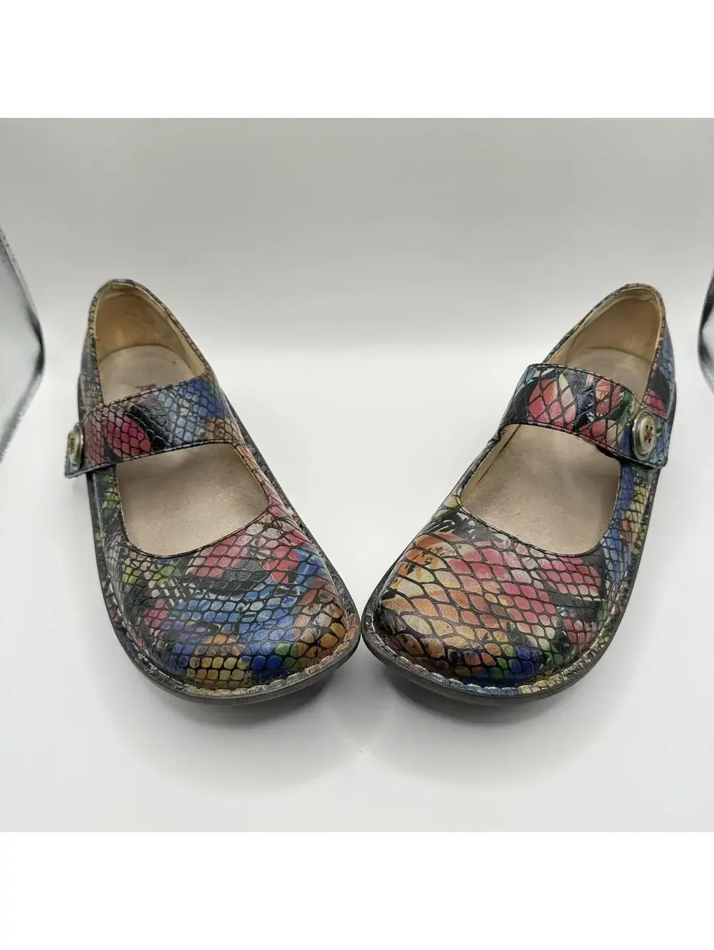 Alegria PAL-724 Womens Size 40 / US 9 Multi Color Snake Mary Janes Nurse PG Lite